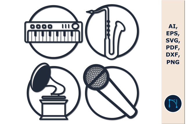 Music icon round wall decor bundle SVG SVG MD JOYNAL ABDIN 