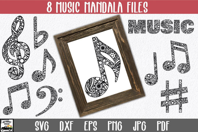Music Mandala SVG Bundle - 8 Mandala Music Notes SVG Old Market 
