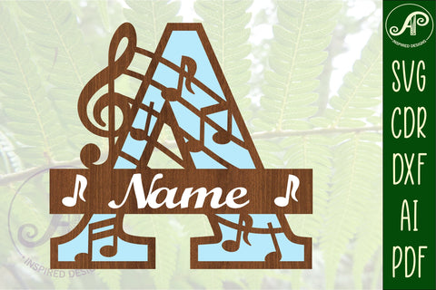 Music Monogram Letter A SVG Cut File SVG APInspireddesigns 