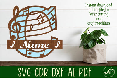 Music Monogram Letter C SVG Cut File SVG APInspireddesigns 