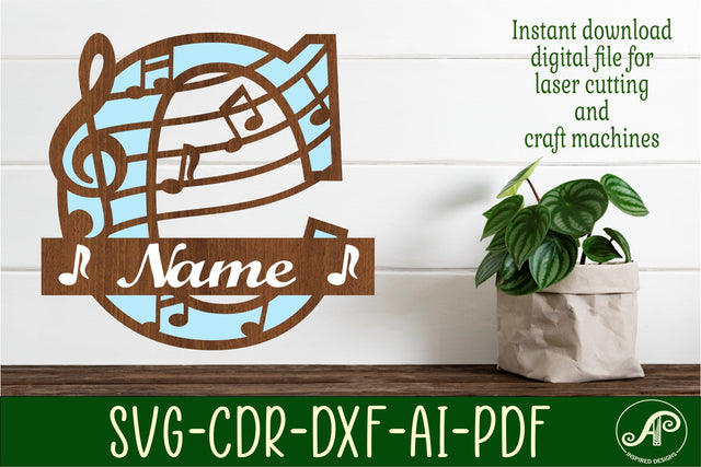 Music Monogram Letter C SVG Cut File SVG APInspireddesigns 