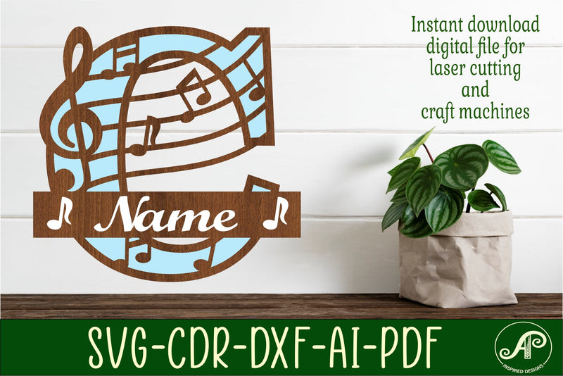 Music Monogram Letter C SVG Cut File SVG APInspireddesigns 