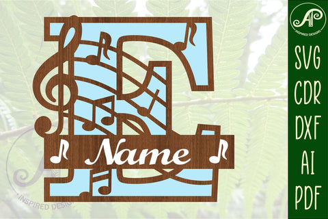 Music Monogram Letter E SVG Cut File SVG APInspireddesigns 