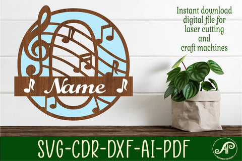 Music Monogram Letter O SVG Cut File SVG APInspireddesigns 