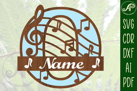 Music Monogram Letter O SVG Cut File SVG APInspireddesigns 