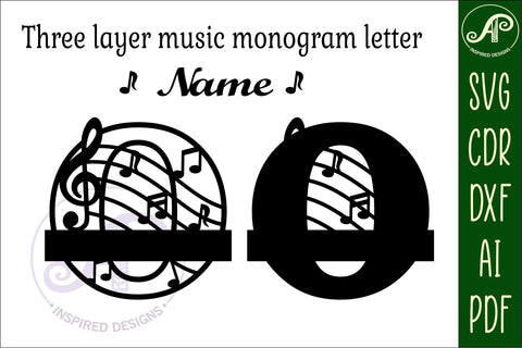 Music Monogram Letter O SVG Cut File SVG APInspireddesigns 