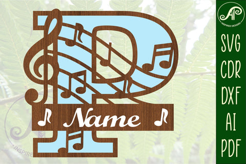 Music Monogram Letter P SVG Cut File SVG APInspireddesigns 