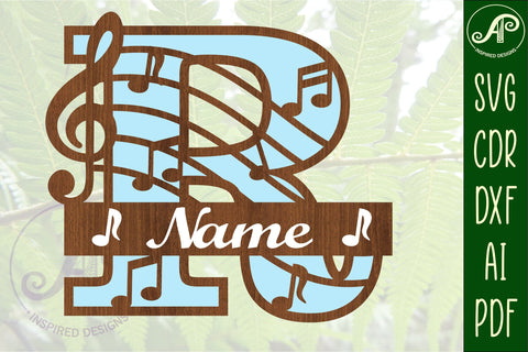 Music Monogram Letter R SVG Cut File SVG APInspireddesigns 