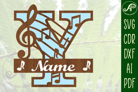 Music Monogram Letter Y SVG Cut File SVG APInspireddesigns 