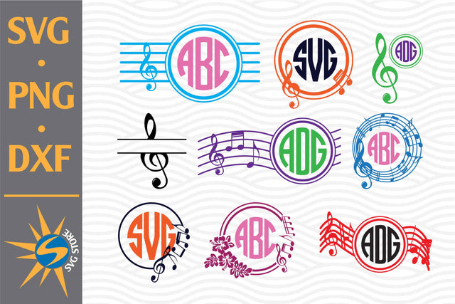 Music Monogram SVG, PNG, DXF Digital Files Include SVG SVGStoreShop 