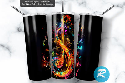 Music Note 20 oz / 30 oz Tumbler PNG Sublimation Regulrcrative 
