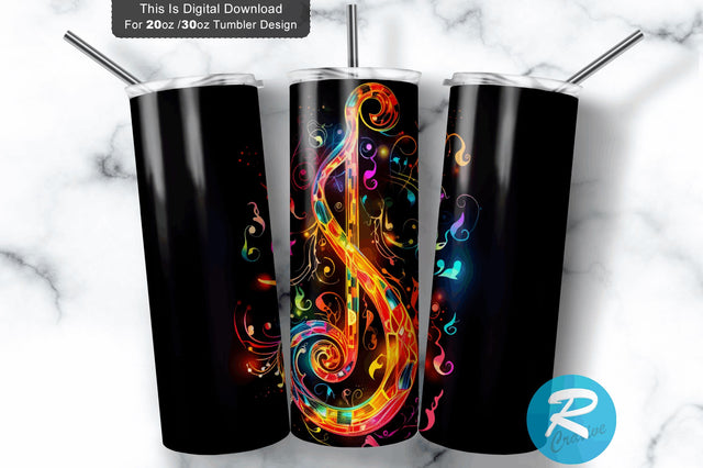 Music Note 20 oz / 30 oz Tumbler PNG Sublimation Regulrcrative 
