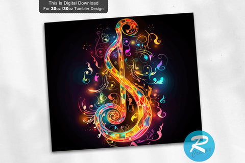 Music Note 20 oz / 30 oz Tumbler PNG Sublimation Regulrcrative 