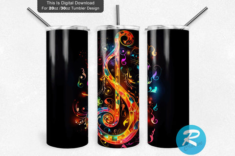 Music Note 20 oz / 30 oz Tumbler PNG Sublimation Regulrcrative 