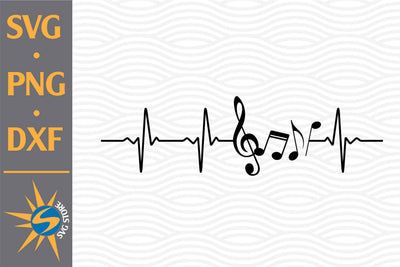 Music Note Heartbeat SVG, PNG, DXF Digital Files Include SVG SVGStoreShop 