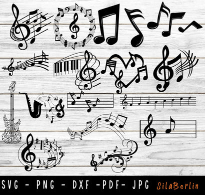 Music Notes Bundle SVG, Music Svg, Music Key Svg, Guitar Note Svg, Music teacher SVG, Music Lover Svg Files for Cricut SVG SilaBerlin 