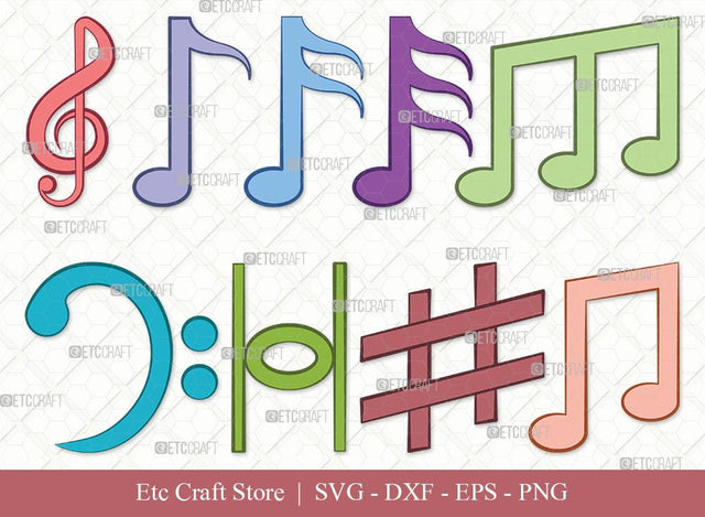 Music Notes Clipart SVG Cut File | Musical Notes Svg | Music Svg | Music Keys Svg | Bundle SVG ETC Craft 