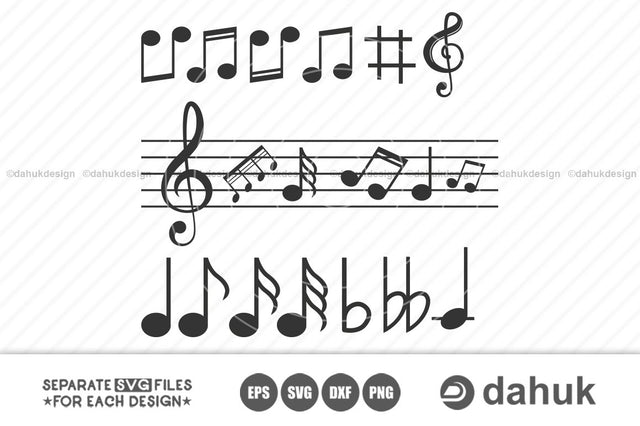 Music Notes Svg, Music Svg, Music Notes Clipart, musical instruments, music, vector, png, dxf, eps, digital art SVG dahukdesign 