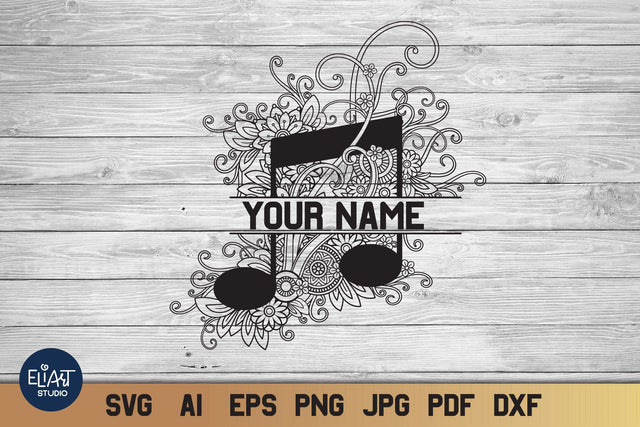 Music Notes SVG, Music SVG Split Monogram. SVG Elinorka 