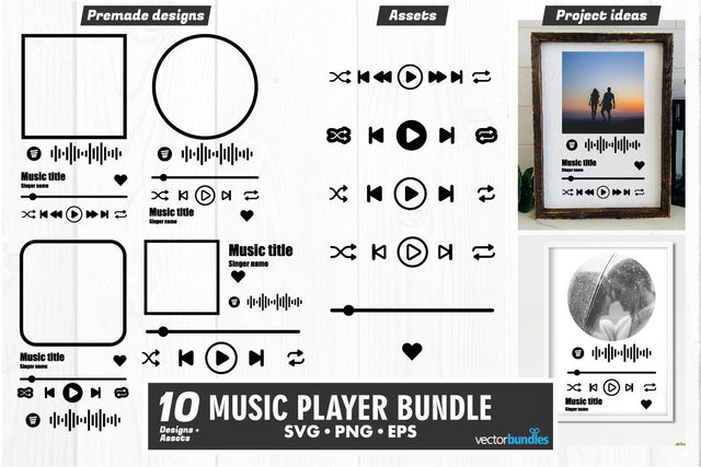 Music player acrylic template svg SVG vectorbundles 