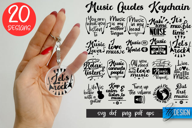 Music Quotes Keychain SVG | Quotes SVG | Music Design SVG Fly Design 