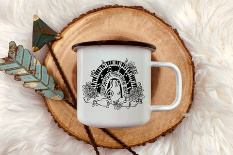 Music Rainbow SVG with Flowers, Music Notes SVG, Treble Clef. SVG Elinorka 