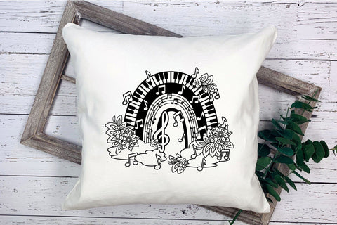 Music Rainbow SVG with Flowers, Music Notes SVG, Treble Clef. SVG Elinorka 