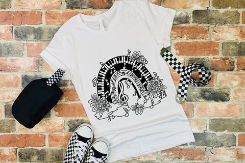 Music Rainbow SVG with Flowers, Music Notes SVG, Treble Clef. SVG Elinorka 