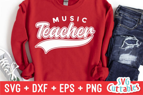 Music Teacher svg - Teacher Cut File - Occupation - Swoosh - svg - dxf - eps - png - Cut File - Silhouette - Cricut - Digital Download SVG Svg Cuttables 