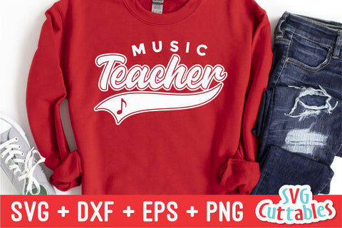 Music Teacher svg - Teacher Cut File - Occupation - Swoosh - svg - dxf - eps - png - Cut File - Silhouette - Cricut - Digital Download SVG Svg Cuttables 