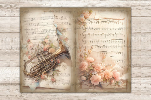 Music Vintage Sheet | Junk Journal Pages SVG GlamArtZhanna 