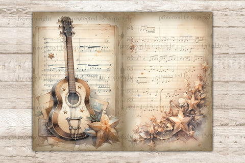 Music Vintage Sheet | Junk Journal Pages SVG GlamArtZhanna 