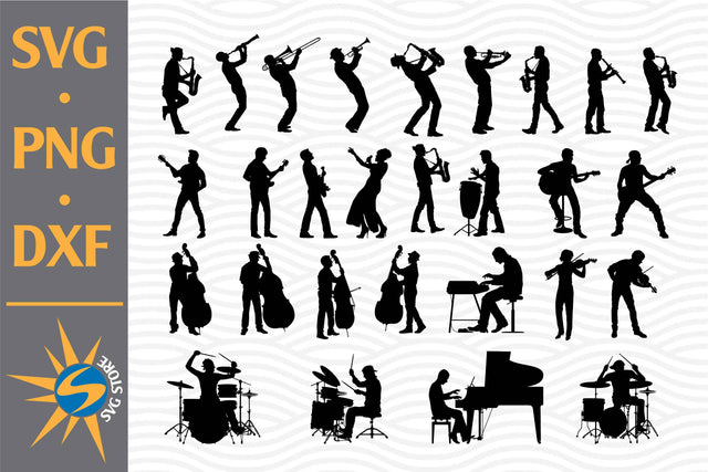 Musician Silhouette SVG, PNG, DXF Digital Files Include SVG SVGStoreShop 
