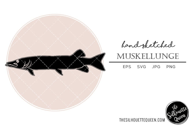 Muskellunge Hand sketched, hand drawn vector clipart SVG Loveleen Kaur 
