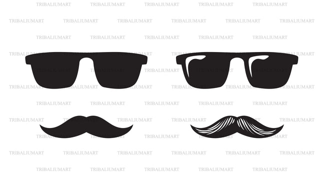 Mustache and sunglasses SVG TribaliumArtSF 