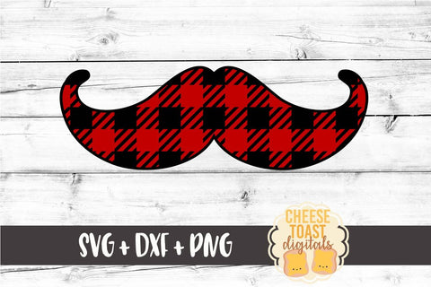 Mustache - Buffalo Plaid - Valentine's Day SVG PNG DXF Cutting Files SVG Cheese Toast Digitals 