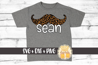Mustache - Leopard Print - Valentine's Day SVG PNG DXF Cutting Files SVG Cheese Toast Digitals 