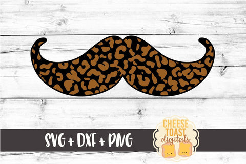 Mustache - Leopard Print - Valentine's Day SVG PNG DXF Cutting Files SVG Cheese Toast Digitals 