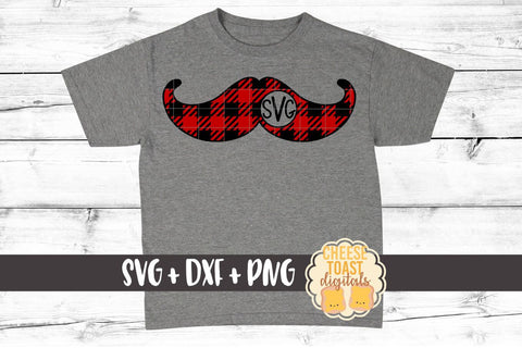 Mustache Monogram - Buffalo Plaid - Valentine's Day SVG PNG DXF Cutting Files SVG Cheese Toast Digitals 