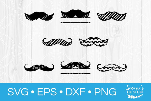 Mustache Monogram Bundle SVG SavanasDesign 
