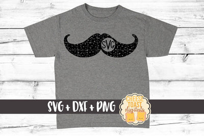 Mustache Monogram - Distressed - Valentine's Day SVG PNG DXF Cutting Files SVG Cheese Toast Digitals 