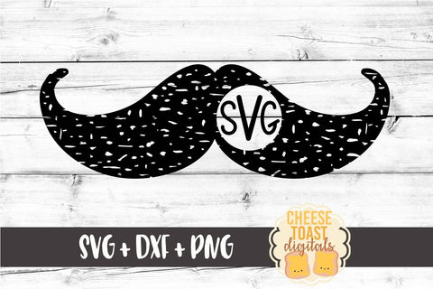 Mustache Monogram - Distressed - Valentine's Day SVG PNG DXF Cutting Files SVG Cheese Toast Digitals 