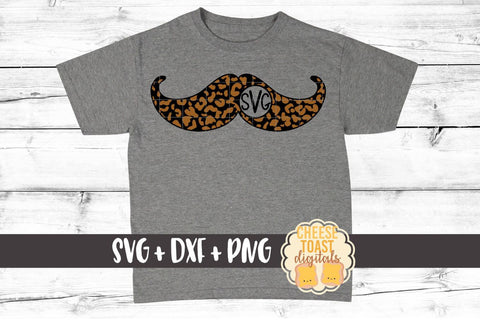 Mustache Monogram - Leopard Print - Valentine's Day SVG PNG DXF Cutting Files SVG Cheese Toast Digitals 