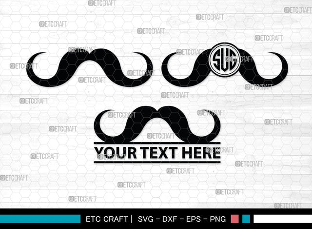 Mustache Monogram, Mustache Silhouette, Mustache SVG, Mustache Hipster Svg, Mustache Style Svg, SB00205 SVG ETC Craft 
