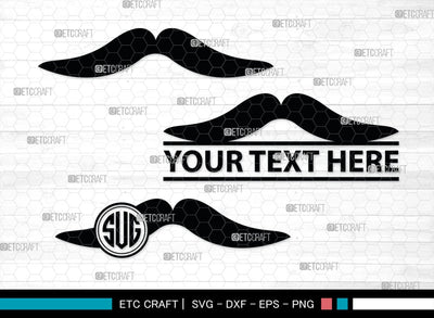 Mustache Monogram, Mustache Silhouette, Mustache SVG, Mustache Hipster Svg, Mustache Style Svg, SB00205 SVG ETC Craft 