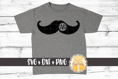 Mustache Monogram - Solid - Valentine's Day SVG PNG DXF Cutting Files SVG Cheese Toast Digitals 