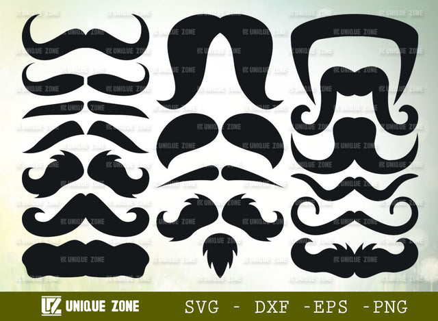 Mustache Styles SVG Bundle | Mustache Svg | Mustache Hipster Svg | Facial Hair Svg | Dad Mustache Svg | Stache Svg | Gentleman Svg SVG Unique Zone 