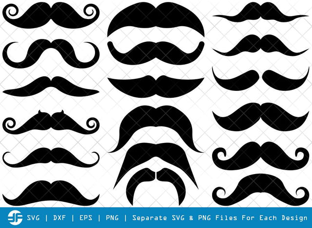 Mustache SVG Cut Files | Mustache Hipster Silhouette Bundle SVG ETC Craft 