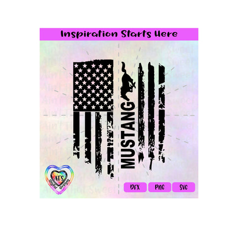 Mustang Horse Flag | Vertical, VS2 - Transparent PNG SVG DXF - Silhouette, Cricut, ScanNCut SVG Aint That Sweet 