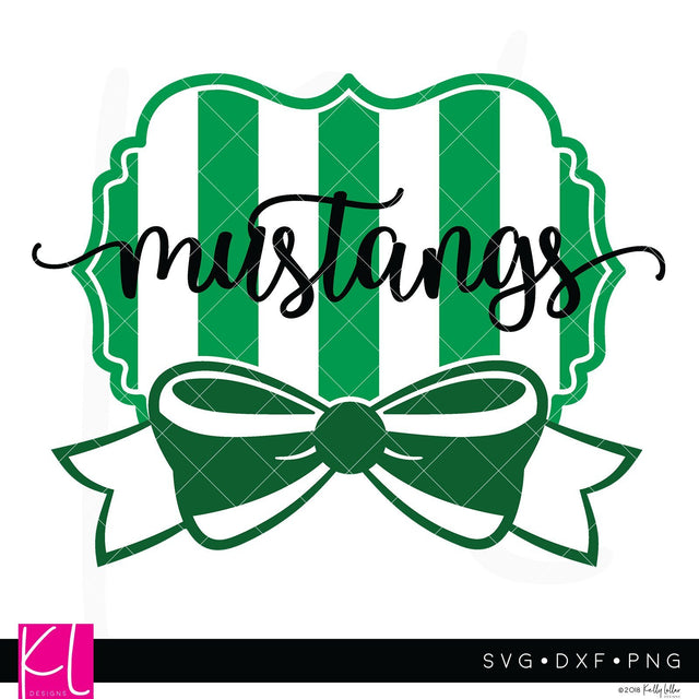 Mustangs and Bow Wide Stripe Frame SVG Kelly Lollar Designs 